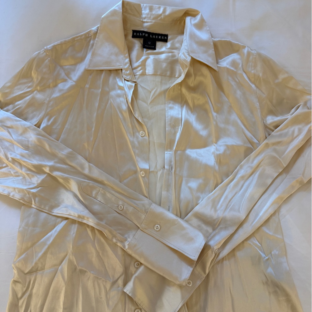 Ralph Lauren Ivory Satin Shirt